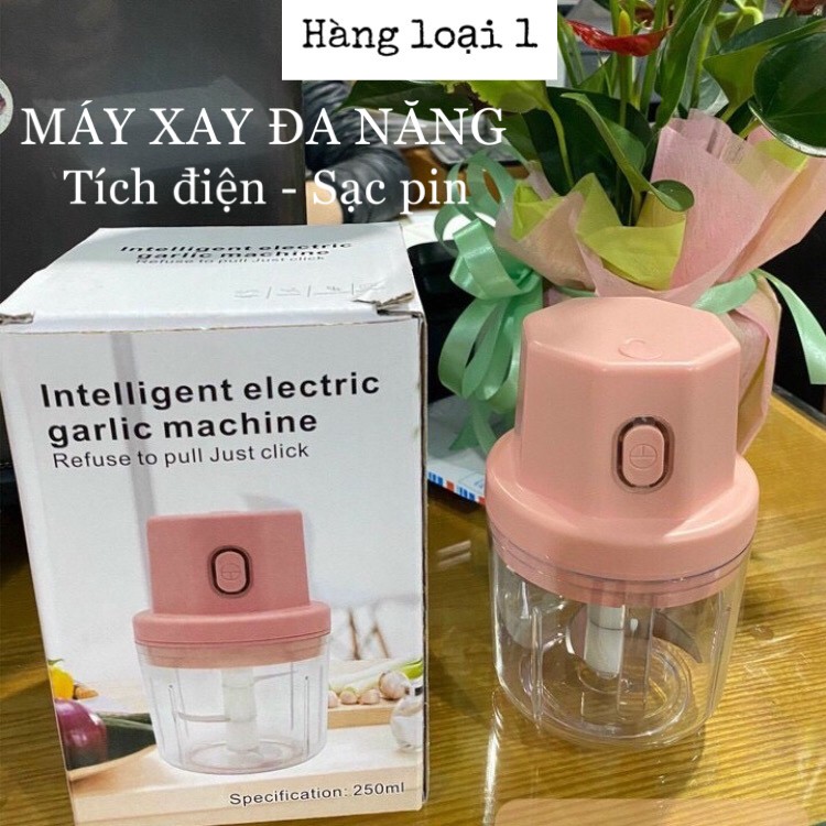 [Hàng loại 1 - Freeship] Máy xay tỏi ớt mini cầm tay đa năng, xay rau củ quả dung tích 250ml, máy xay điện cổng sạc Usb