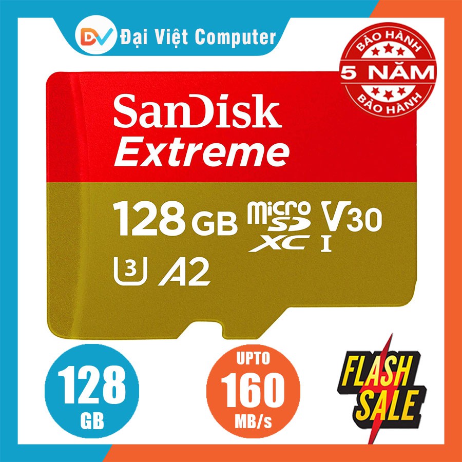 Thẻ nhớ Micro SD Sandisk Extreme A2 256GB 128GB 64GB U3 4K 160MB/s