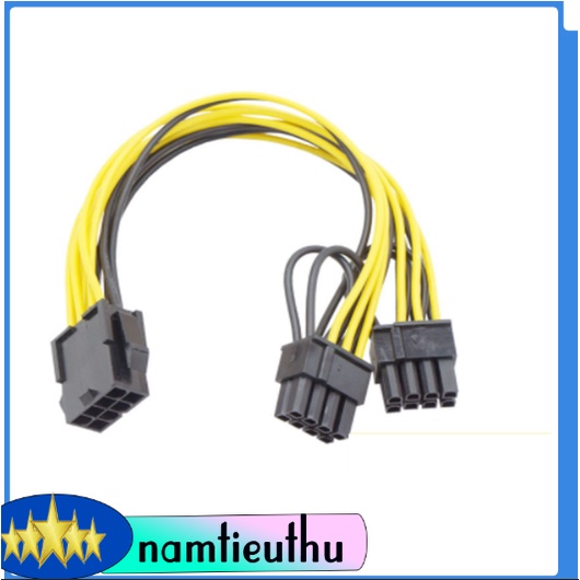 Dây chia nguồn 8 pin CPU  sang 2 đầu 6+2 pin VGA - Dây chuẩn