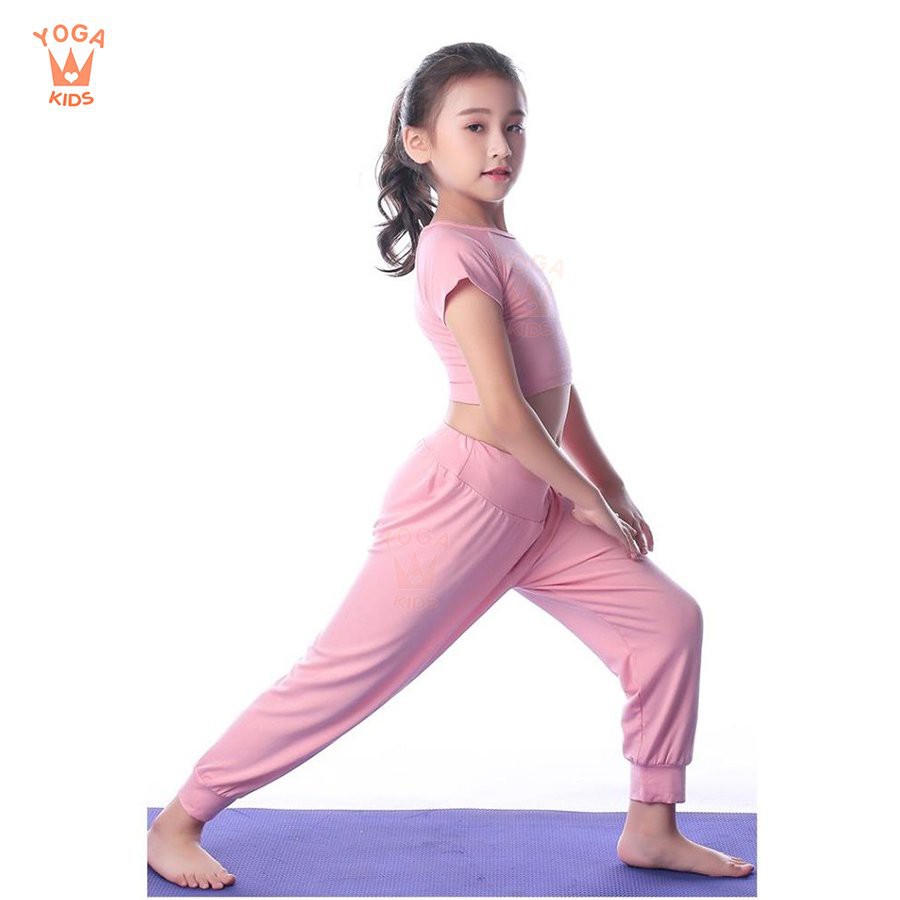 Set đồ tập yoga cho bé - Yoga ali hồng YG100