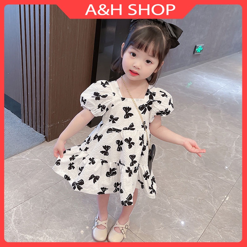 Váy cho bé gái dáng babydoll, chất đũi xốp mềm êm thoải mãi size cho bé 2-6 tuổi