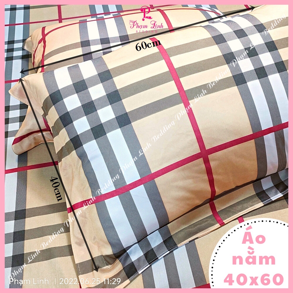 Bộ 4 món Ga trải giường vải thun lạnh Việt Nam sợi Jersay drap bo chun và vỏ gối nằm áo gối ôm caro vàng đỏ