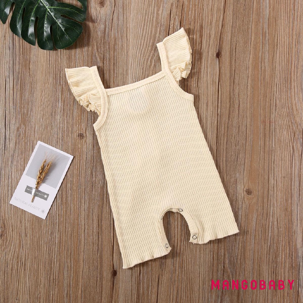 Bộ Áo Liền Quần Cotton Màu Sắc Dễ Thương Thoáng Khí Cho Bé Trai Và Gái