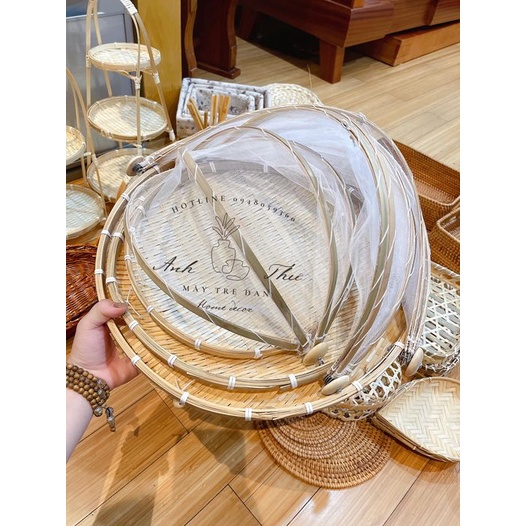 Mẹt tre lồng bàn, mẹt tre mành, lồng bàn đậy đồ ăn tránh ruồi muỗi (Ảnh thật) shop mây tre đan Anh Thư