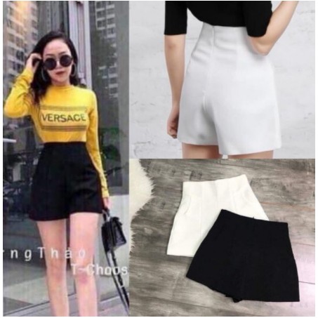 Quần Short Nữ 💖FREESHIP💖 Quần Cộc Cạp Cao Ống Đứng Không Nhăn Nhàu