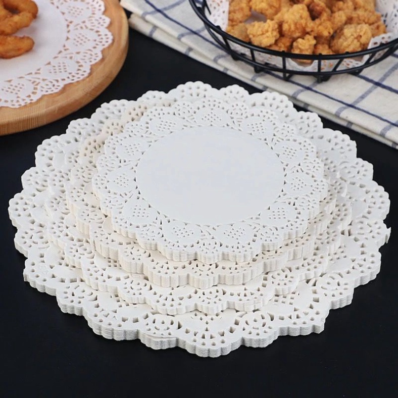 Giấy thấm dầu ăn họa tiết ren sang trọng size lớn 21cm Lochi Store