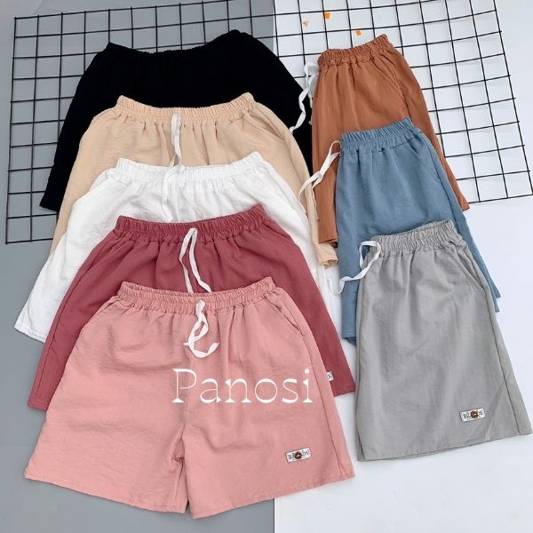 Quần đùi nữ mặc nhà ống rộng quần short ngắn chất vải đũi thấm hút mồ hôi - Q342