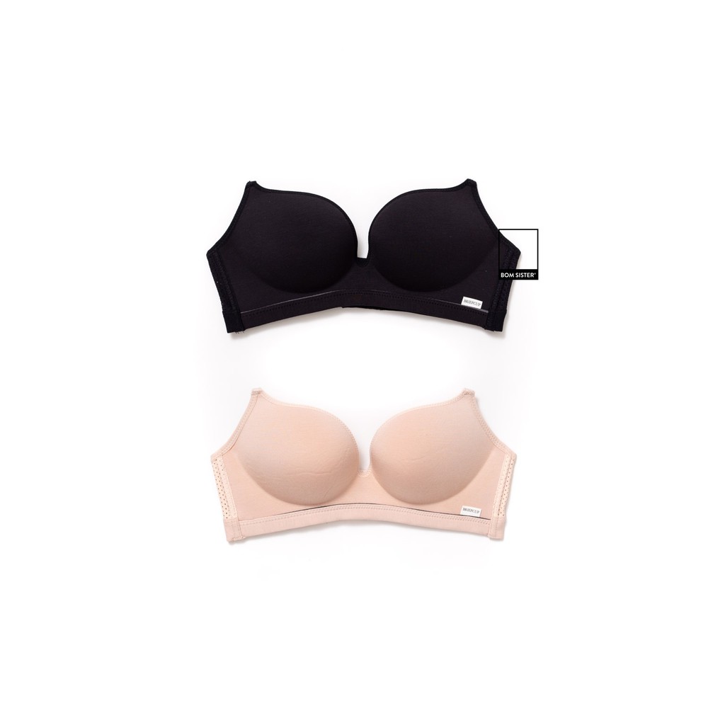 Áo lót mút mỏng cotton pha không gọng thoải mái màu trơn nâng ngực tự nhiên BOM SISTER A9539 | BigBuy360 - bigbuy360.vn