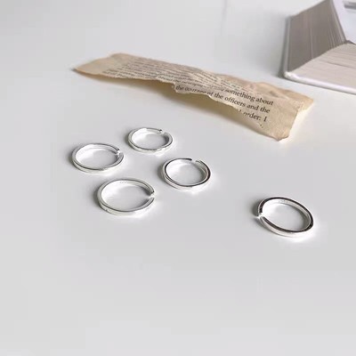 Nhẫn bạc TLEE bản vuông dáng dày form mở TLEE JEWELRY A0315