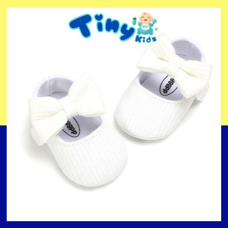 Giày Tập Đi Cho Bé Gái Có Đế Chống Trượt Đính Nơ Xinh Xắn Hàng Đẹp Loại 1 - Tiny Kids