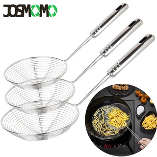 JOSMOMO 1pc Máy lọc màng nhện bằng thép không gỉ dùng để chiên và nấu ăn-Máy hớt bọt bằng dây thép lớn có tay cầm dài, dụng cụ nạo nhà bếp chuyên nghiệp