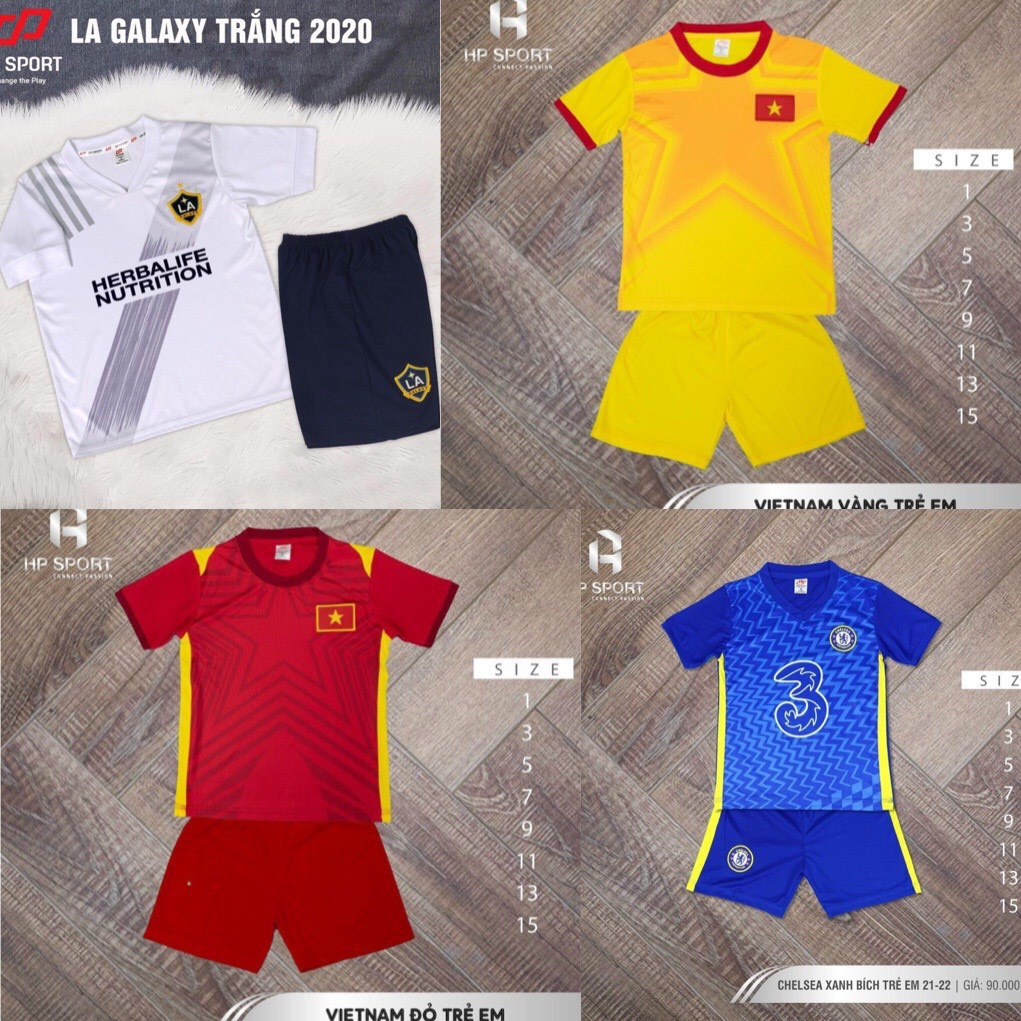 Bộ quần áo đá bóng thể thao trẻ em đội tuyển Galaxy trắng mùa giải 2021-2022