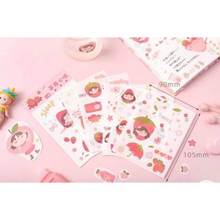 🍉Sticker dán Cô bé ham ăn quà vặt