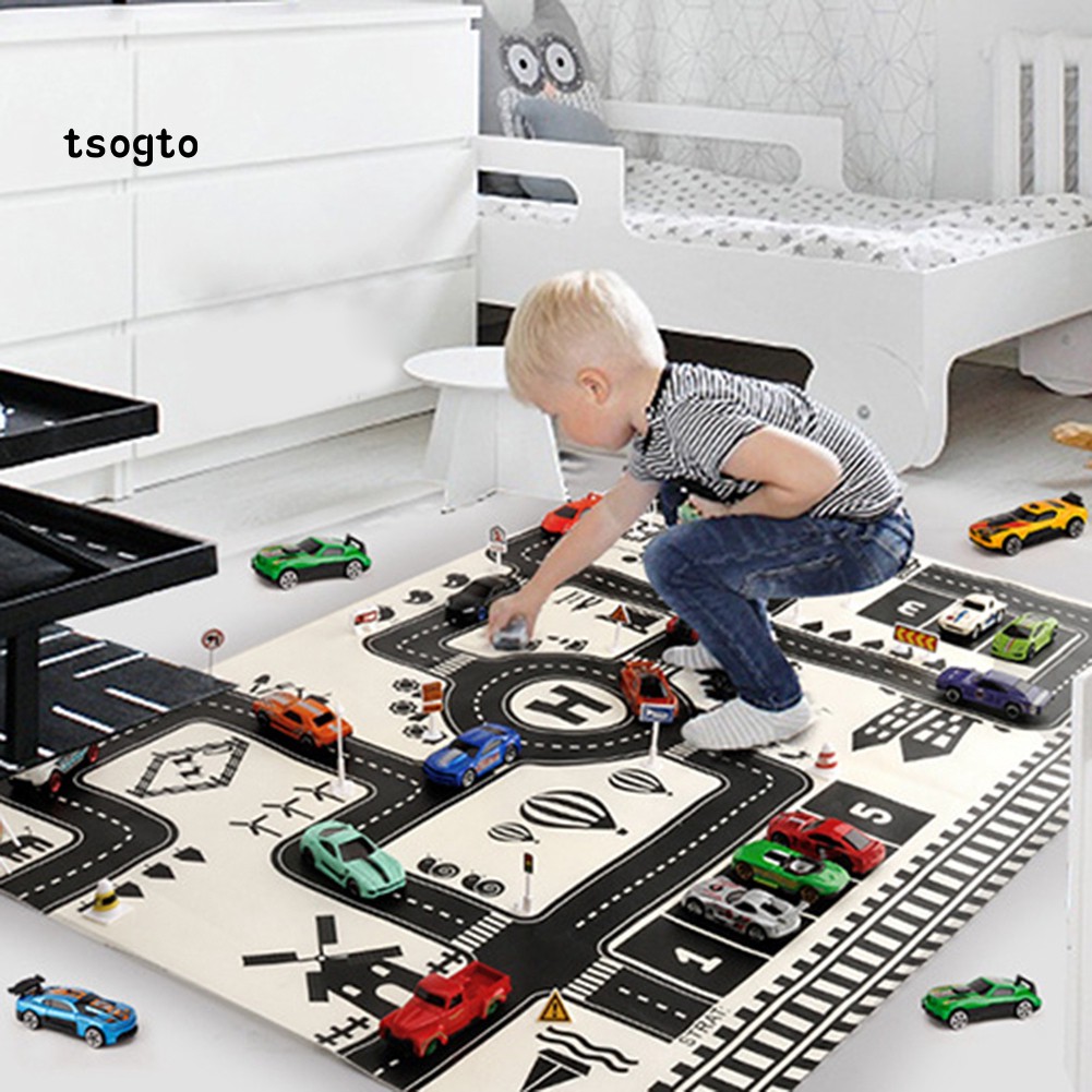 Thảm / đồ chơi hình biển báo giao thông Tsogto thú vị cho bé kích thước 83X59Cm