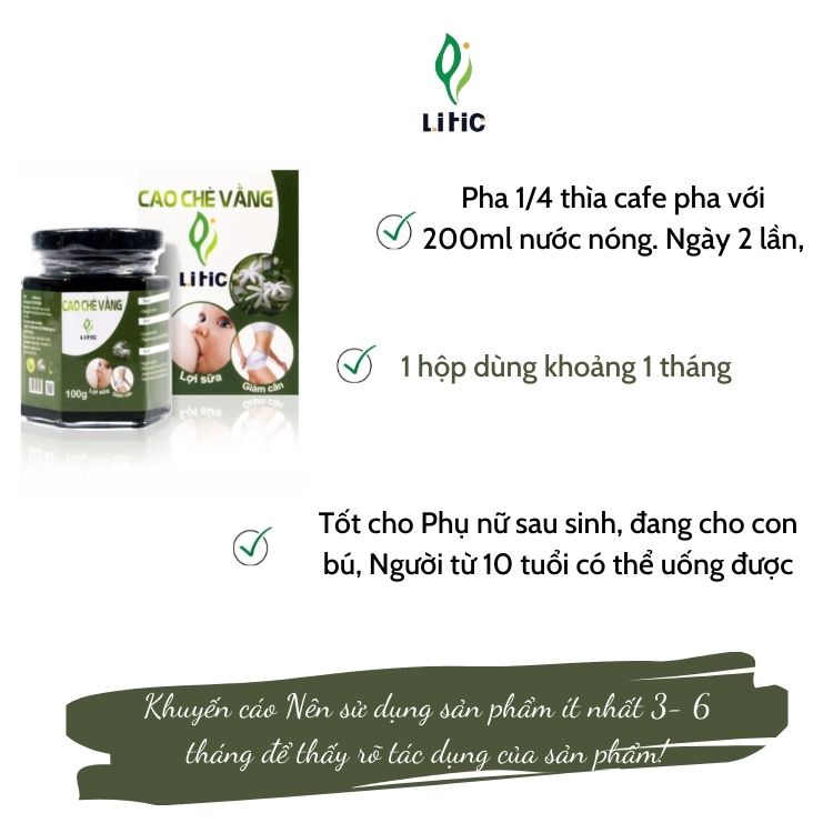 trà vằng lợi sữa Litic 100g , cao trà vằng hỗ trợ giảm cân sau sinh mẹ đẹp con khôn CHÍNH HÃNG