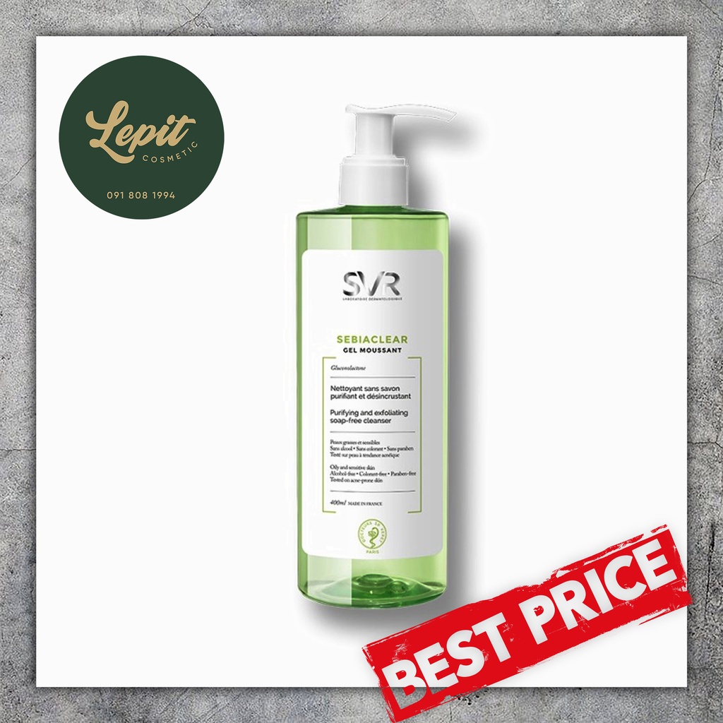 [ Có Sẵn ] Sữa Rửa Mặt SVR Sebiaclear Gel moussant 400ml Cho Da Dầu Mụn, Nhạy Cảm