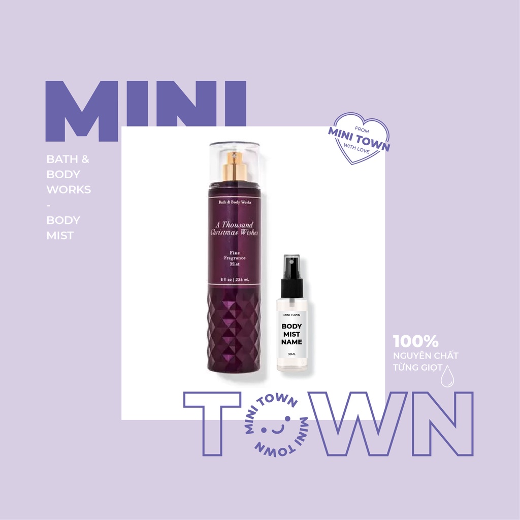 A THOUSAND CHRISTMAS WISHES - Xịt Thơm Lưu Hương Toàn Thân Bath & Body Works Fine Fragrance Mist