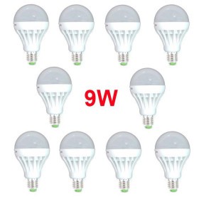 Combo 10 bóng nấm led 9W vỏ nhựa ánh sáng trắng & vàng