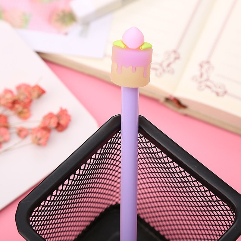 1 cái bánh sáng tạo bút trung tính sinh nhật đáng yêu bút nước phim hoạt hình nghiên cứu văn phòng phẩm đồ dùng văn phòng bút ký