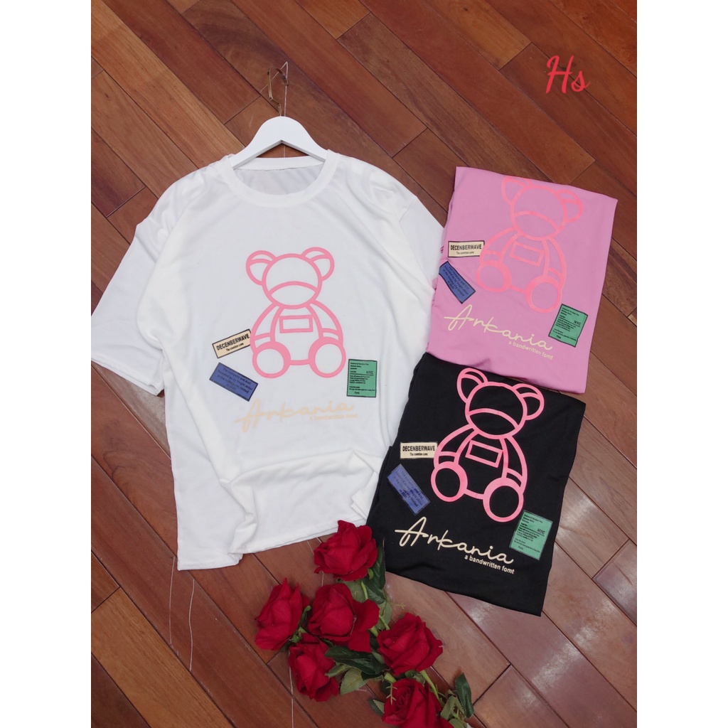 [ GIÁ RẺ VÔ ĐỊCH ]  Áo Phông Unisex Gấu  Áo Nữ Cộc Tay Dáng Rộng In Hình