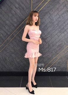 Đầm 2 dây kim sa đính ngọc