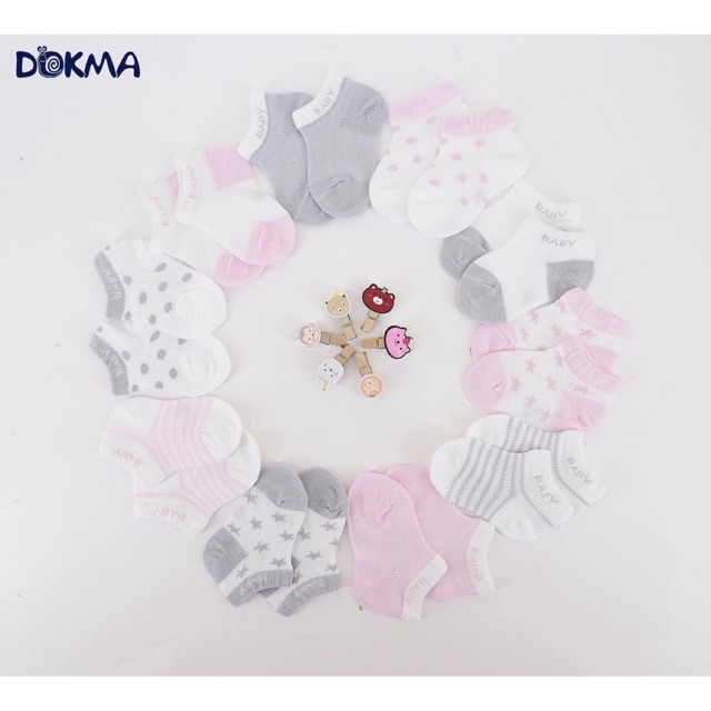 Set 5 đôi tất lưới sơ sinh Dokma