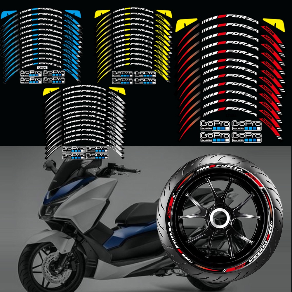 HONDA Bộ 12 Miếng Dán Phản Quang Trang Trí Vành Bánh Xe Mô Tô Chống Thấm Nước 14/15 inch