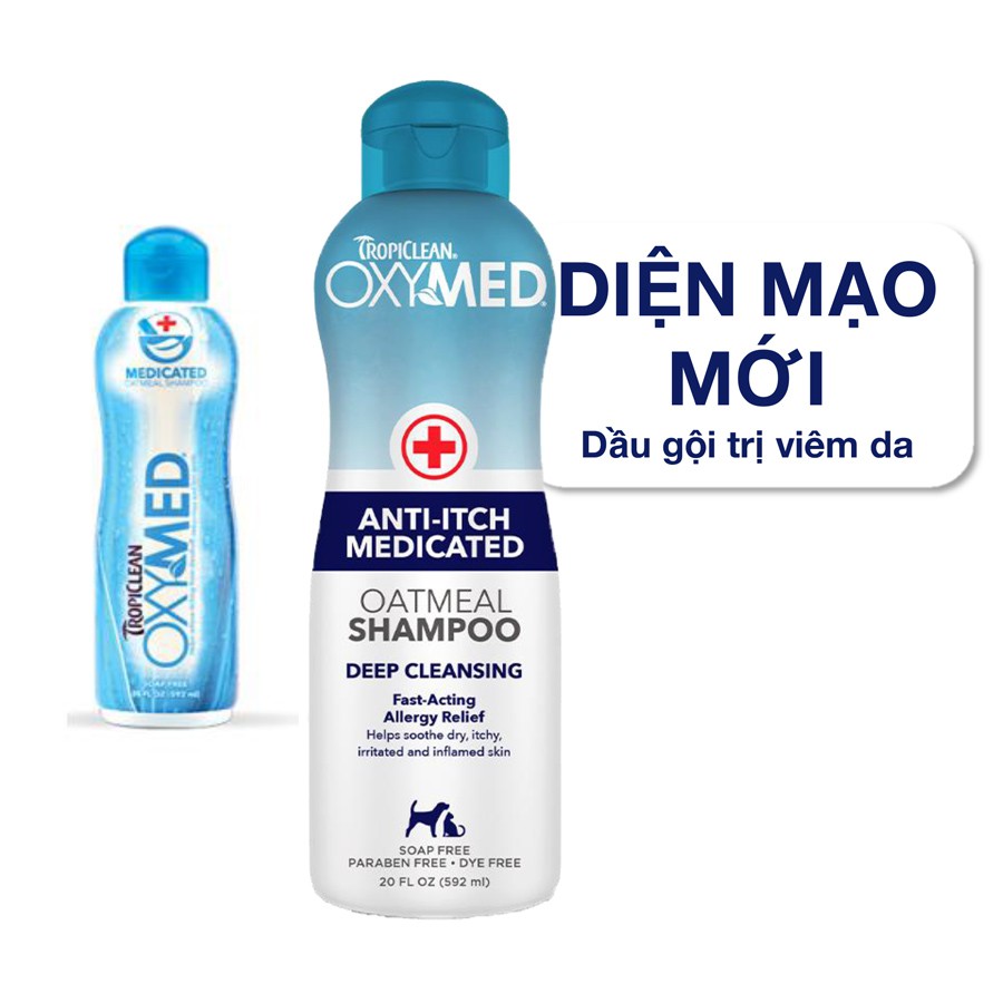 Sữa Tắm Đặc Trị Nấm Viêm Ngứa Da Chó Mèo TROPICLEAN OXYMED