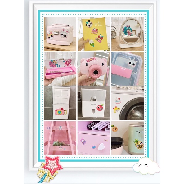 Tranh đính đá hình dán sticker siêu dễ thương dành cho bé