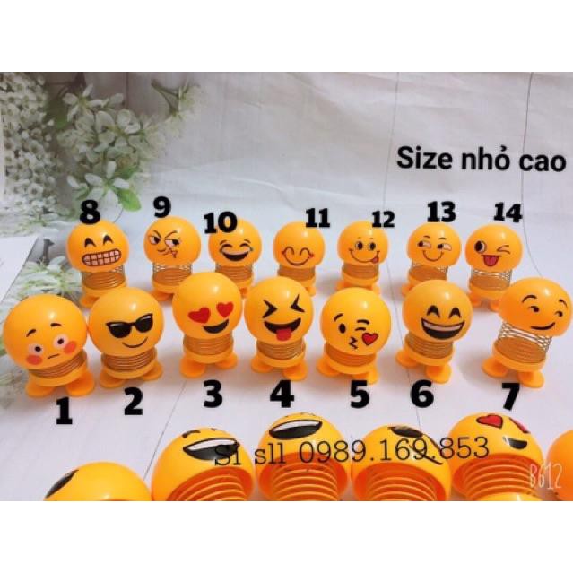 [Freeship] Con lắc lò xo mặt cười nhún nhảy moji cực cool ngầu (14 mặt) size to nhỏ - Dung Giay