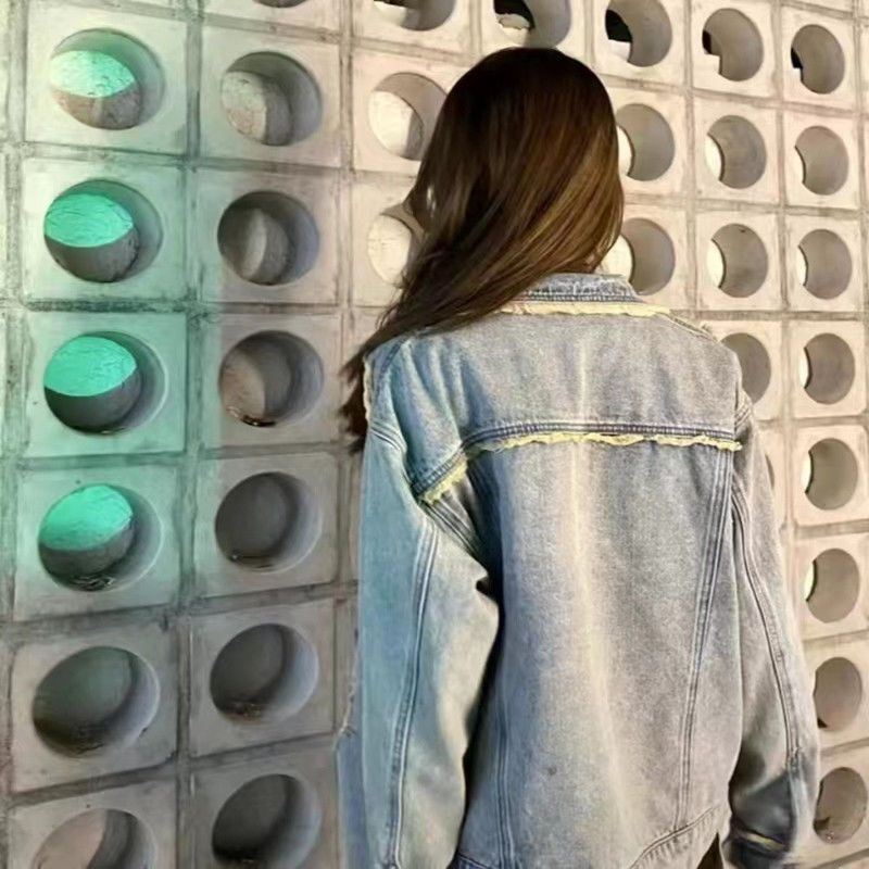 Jiashucheng Áo Khoác Denim Màu Xanh Nhạt Nhạt Dáng Rộng Phong Cách Retro Mùa Xuân Mới Cho Cặp Đôi