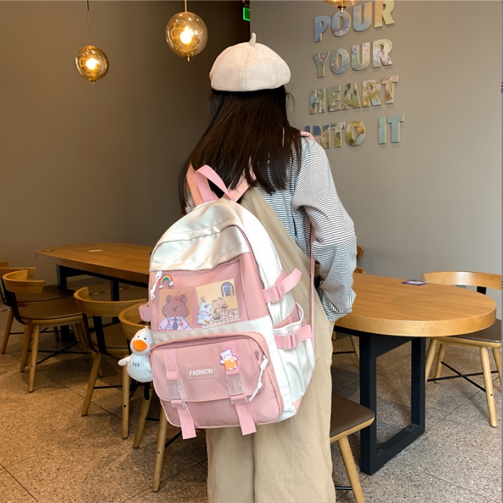 Balo nữ đi học thời trang Ulzzang Hàn Quốc, cặp sách đẹp hàng cao cấp dễ thương, túi xách học sinh chống nước