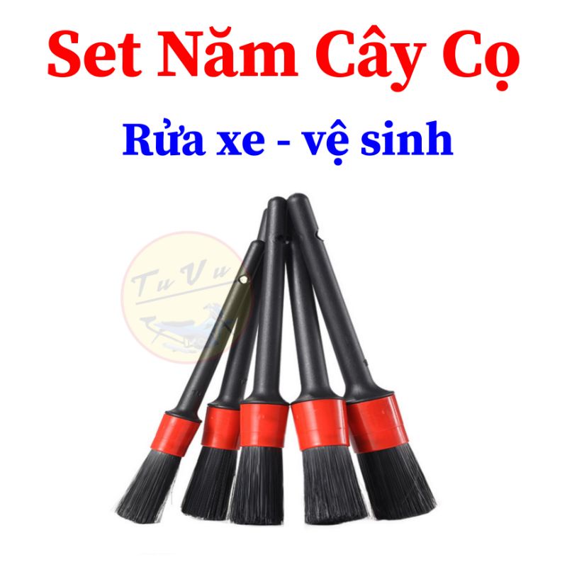 Bộ 5 cây cọ rửa chi tiết xe | Vệ Sinh xe máy xe oto