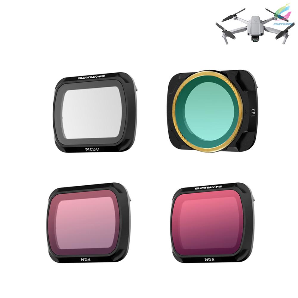 for DJI Mavic Air 2 Drone 4pcs Lens Filter Set MCUV CPL ND4 ND8 Filter Combo Multi-coated Filters Camera Lens Glass[fun]