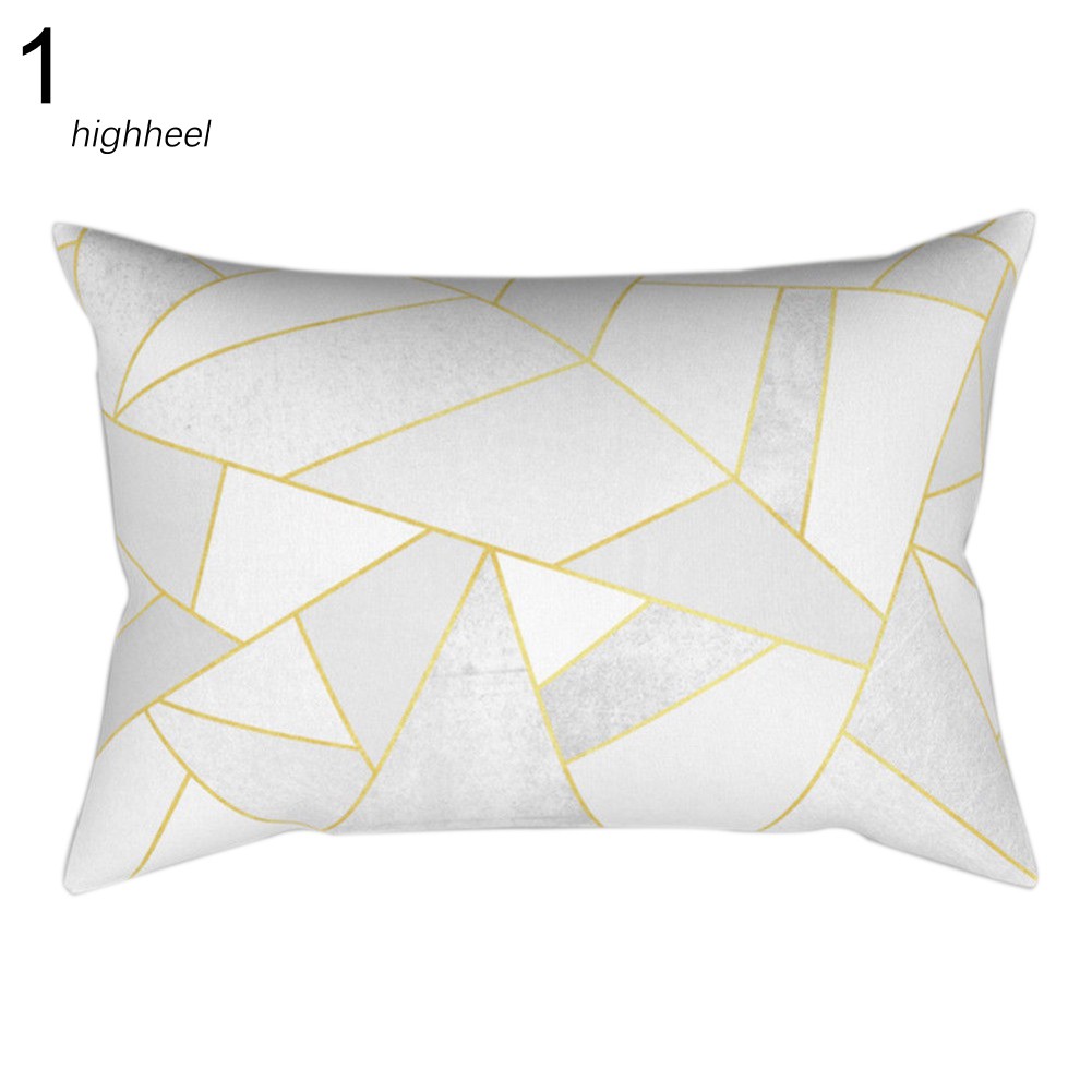 【HHEL】Rectangle Geometric Cube Throw Pillow Case Cushion Cover Sofa Bed Car Cafe Decor