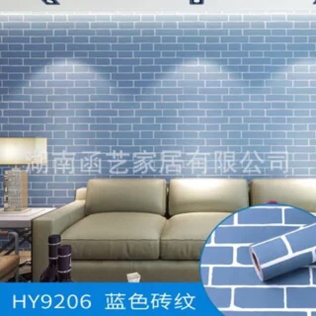 10 mét giấy dán tường giả gạch xanh khổ rộng 45cm có keo dán sẵn