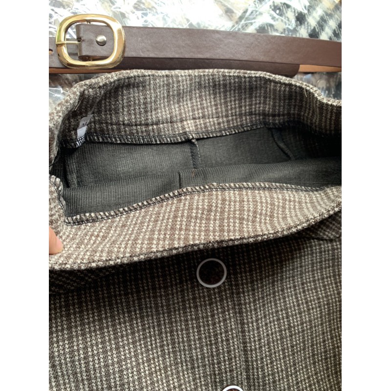 Chân váy dạ kẻ dáng dài kèm đai | BigBuy360 - bigbuy360.vn