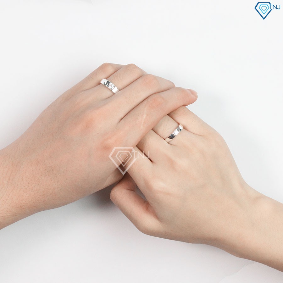 Nhẫn bạc cặp đôi tình nhân đẹp giá rẻ khắc tên theo yêu cầu ND0187 - Nhẫn đôi bạc
