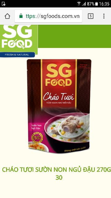 Combo 9 gói cháo tươi của SG food