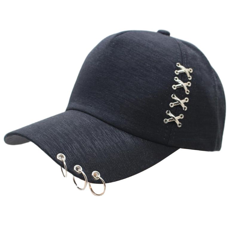 Xiangbao Mũ Lưỡi Trai Phối Khuyên Kim Loại Hình Thánh Giá Phong Cách Punk Hiphop Đường Phố Cho Nam Và Nữ