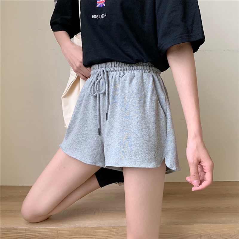 Quần Đùi Thể Thao Ống Rộng Lưng Cao Thời Trang Mùa Hè Cho Nữ