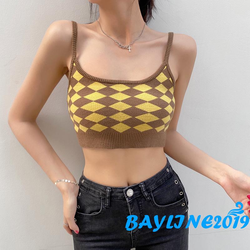 Áo Lửng Hai Dây Họa Tiết Ca Rô Quyến Rũ Dành Cho Nữ | BigBuy360 - bigbuy360.vn