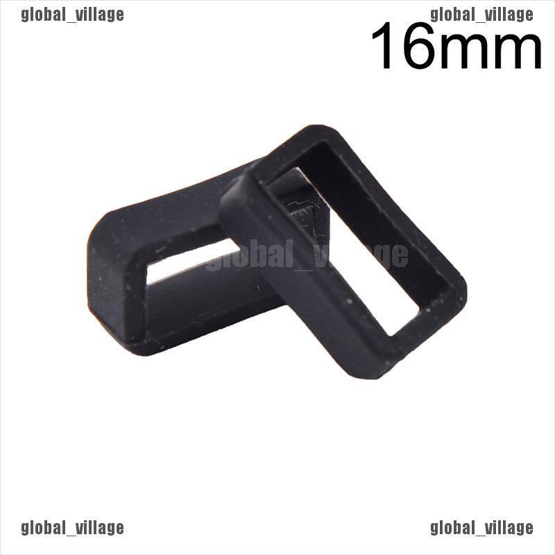 [global] 2pcs 14mm-26mm Rubber Silicone Watch Band Loop Strap Small Holder Locker Keeper [village]