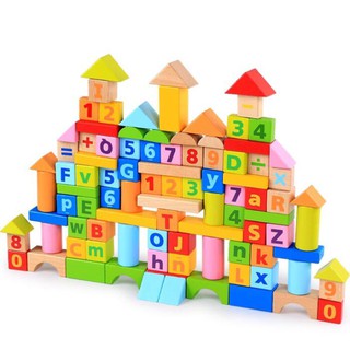 [Cực Sáng Tạo] Đồ Chơi Gỗ Giáo Dục Bộ Xếp Hình 100 Chi Tiết Đa Sắc Màu Kèm Số và Hình Ảnh Ngộ Nghĩnh- Xếp Mọi Thứ
