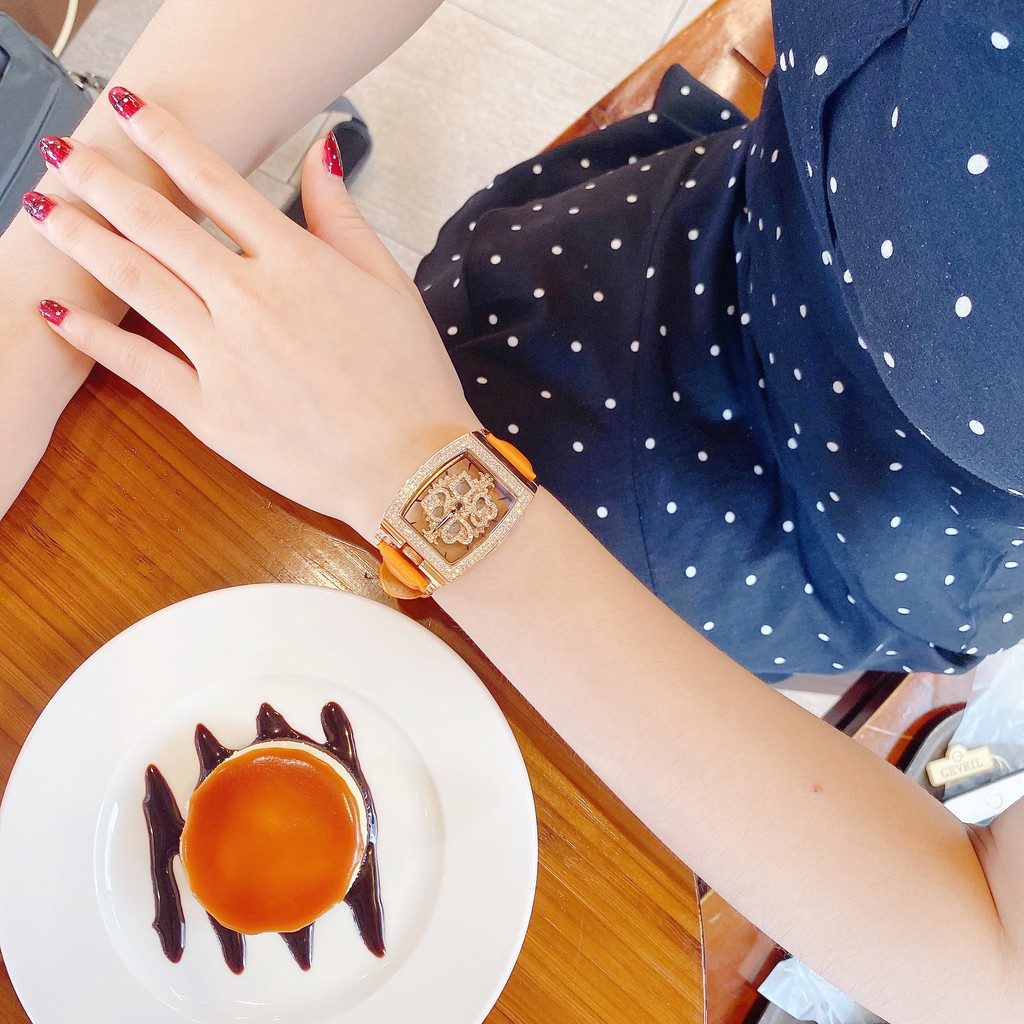 Đồng Hồ Davena Nữ Dây Da Cam D31326 38mm Rose Gold Chính Hãng