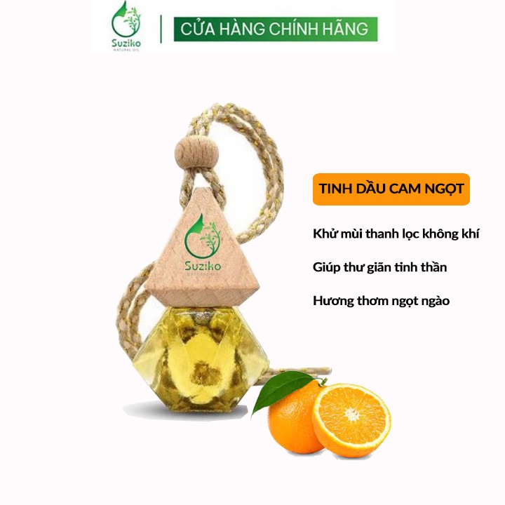 Tinh dầu cam ngọt treo phòng giúp thư giãn, xông phòng kháng khuẩn 7ml Suziko