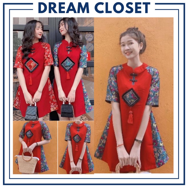 Đầm tết size siêu nhỏ tới bigsize gấm tay cực xinh xắn đáng iu [Kèm video cận chất]