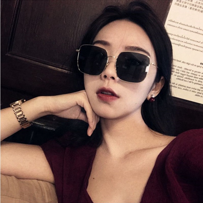 Kính Mát Vuông Chống Tia UV400 Thời Trang Cổ Điển Cho Nữ
