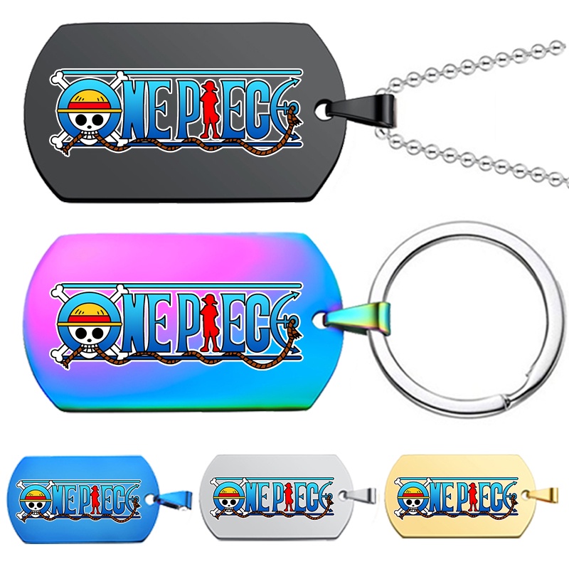1 Vòng cổ Thép Không Gỉ Mặt Hình Logo One Piece 5 Màu Thời Trang