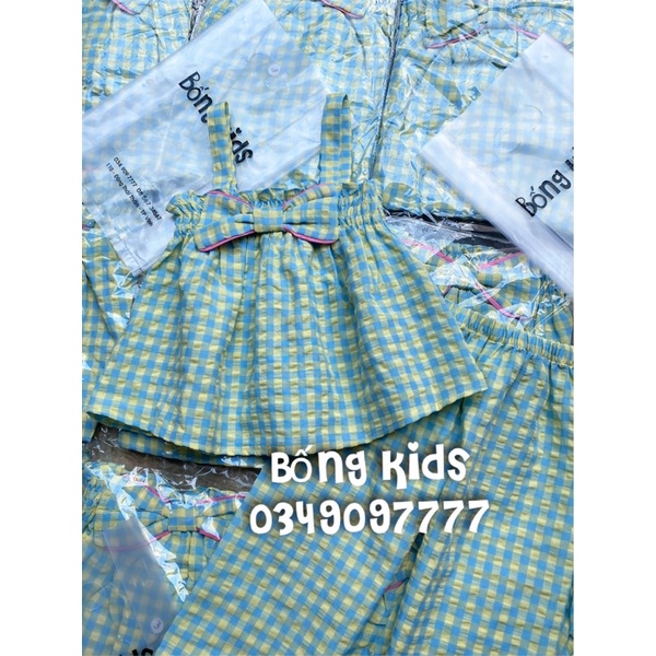 Bộ Lửng Bé Gái Đính Nơ Kẻ Ô MLS